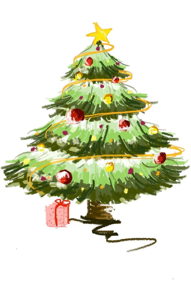 圣诞树备忘录手绘:超简单画法,手机也能过圣诞