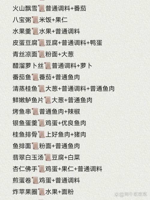 盛世芳华手游菜谱怎么解锁？超全食谱配方分享！