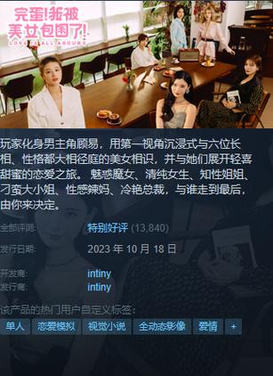 全球版完蛋我被美女包围了：百万销量，霸榜Steam