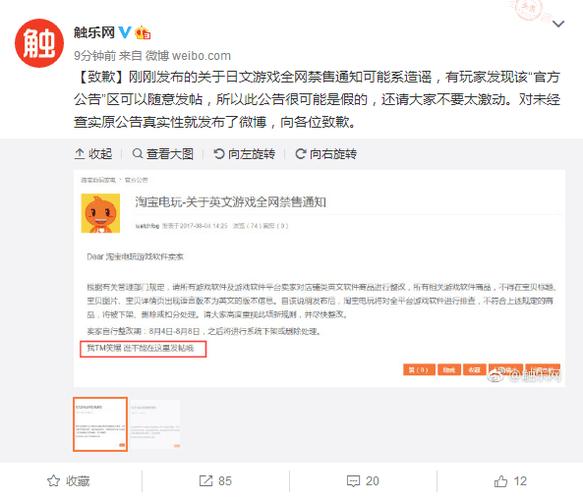惊呆！日文游戏淘宝禁售，全网受影响