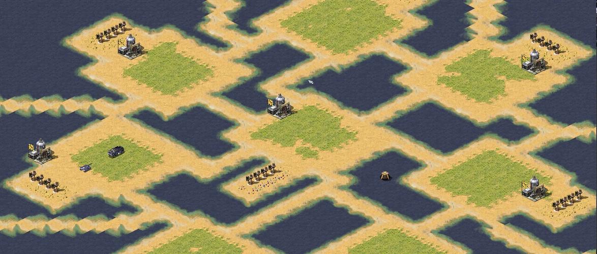 红警B2地图布局:如何快速建造基地及资源分配